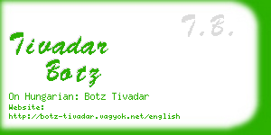 tivadar botz business card